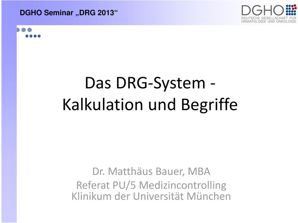 Matthäus Bauer, MBA Referat
