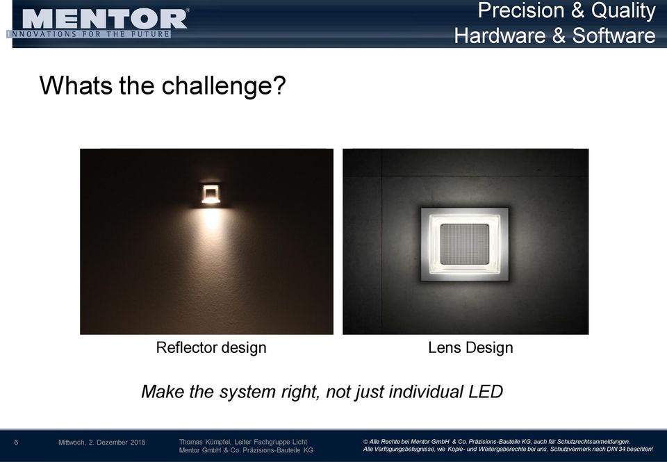 Reflector design Lens Design Make the system