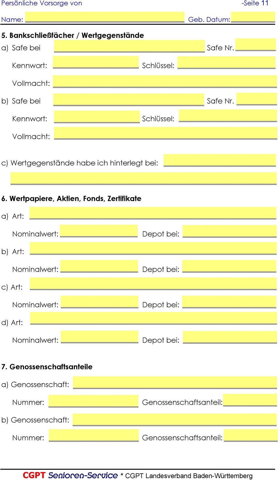 Aok Auskunfts Vollmacht Baden Württemberg Zum Ausfüllen ...