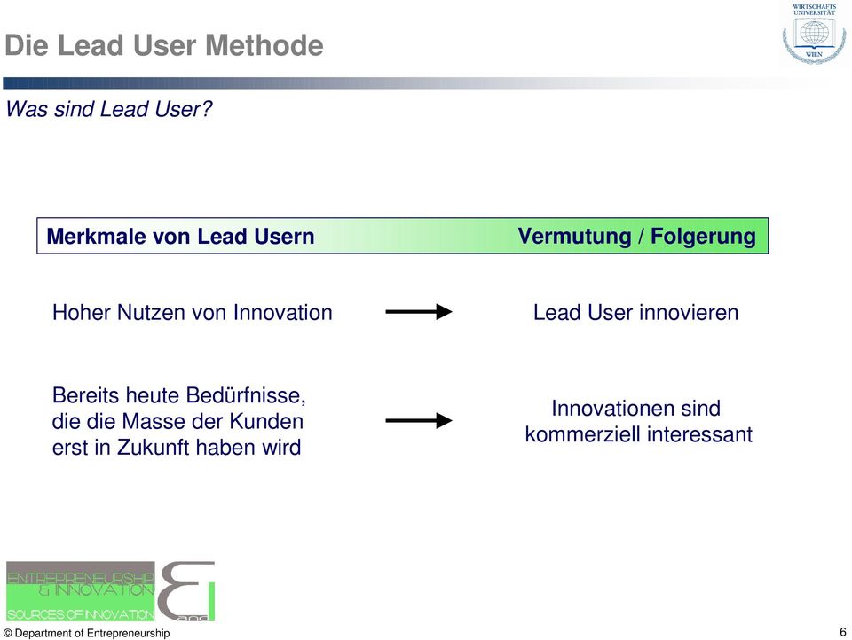 Innovation Lead User innovieren Bereits heute Bedürfnisse, die