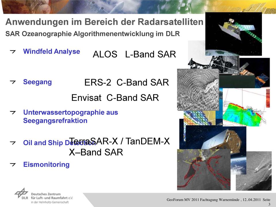 ERS-2 C-Band SAR Envisat C-Band SAR Unterwassertopographie aus