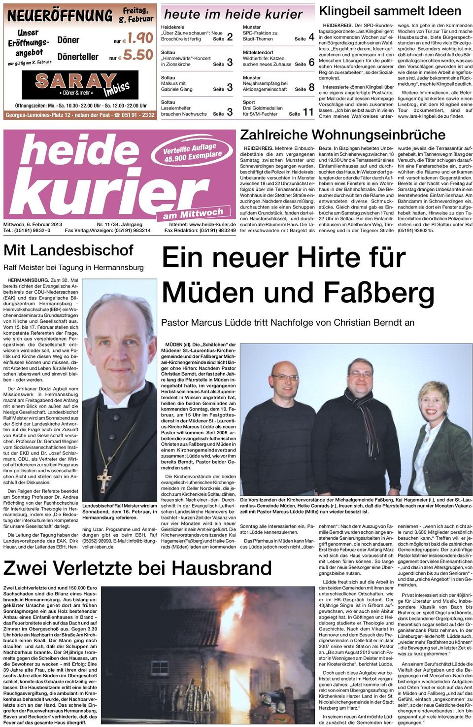Malkurs mit Gabriele Glang Seite 3 Leselernhelfer brauchen Nachwuchs Seite 3 Verteilte Auflage 45.900 Exemplare kurier Nr. 11 /34. Jahrgang Internet: www.heide-kurier.de Tel.