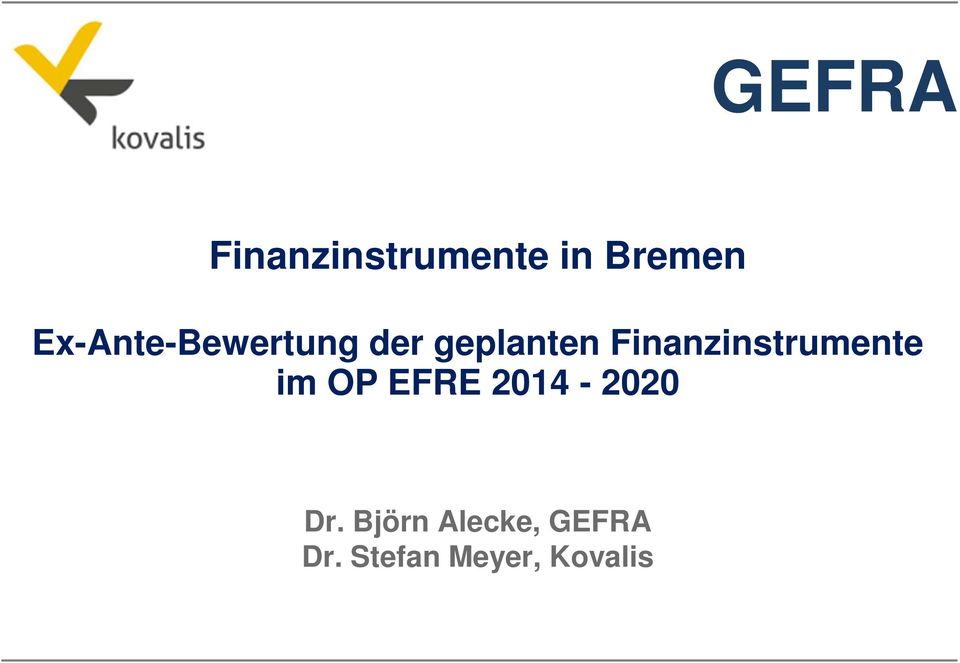 Finanzinstrumente im OP EFRE 2014-2020