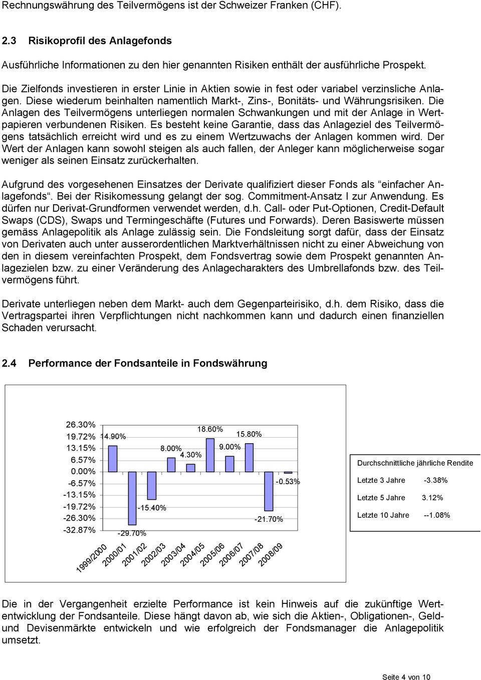 Die Anlagen des Teilvermögens unterliegen normalen Schwankungen und mit der Anlage in Wertpapieren verbundenen Risiken.