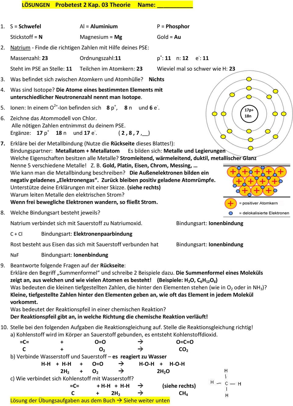 Was befindet sich zwischen Atomkern und Atomhülle? Nichts 4. Was sind Isotope? Die Atome eines bestimmten Elements mit unterschiedlicher Neutronenzahl nennt man Isotope. 5.