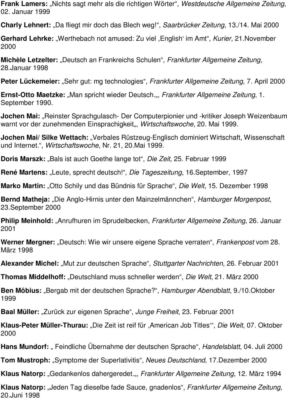 Januar 1998 Peter Lückemeier Sehr gut mg technologies Frankfurter Allgemeine Zeitung 7
