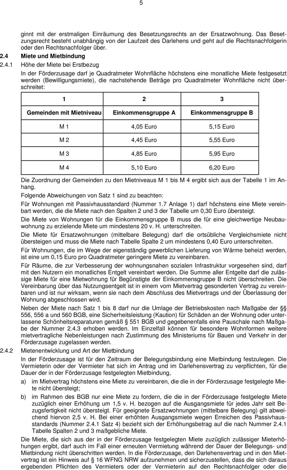 Miete und Mietbindung 2.4.