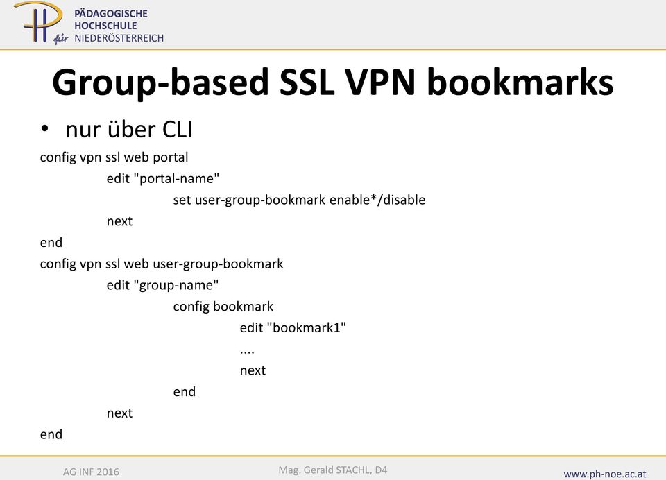 enable*/disable next end config vpn ssl web user-group-bookmark