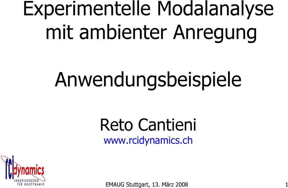 Anwendungsbeispiele Reto Cantieni