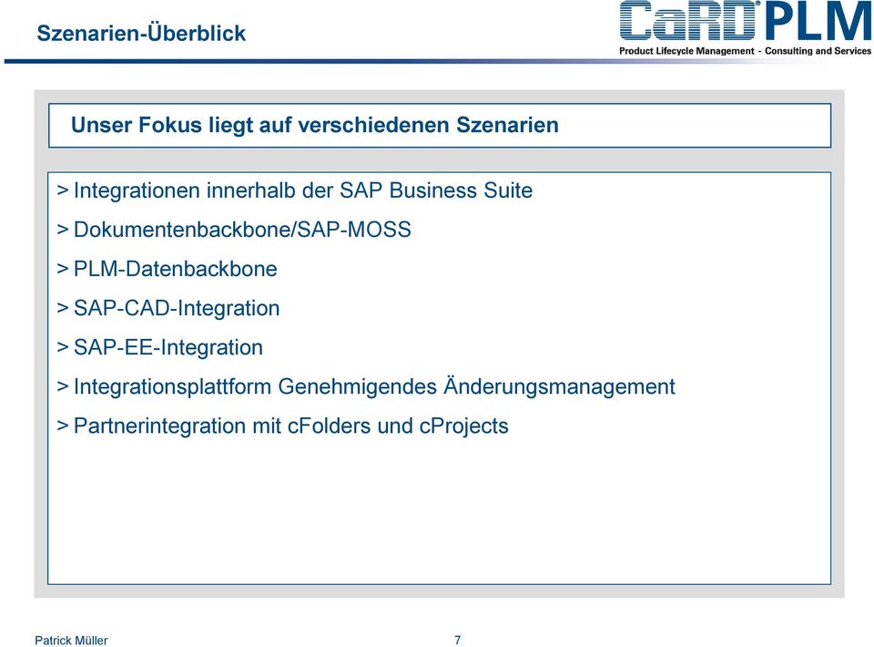 PLM-Datenbackbone > SAP-CAD-Integration > SAP-EE-Integration >