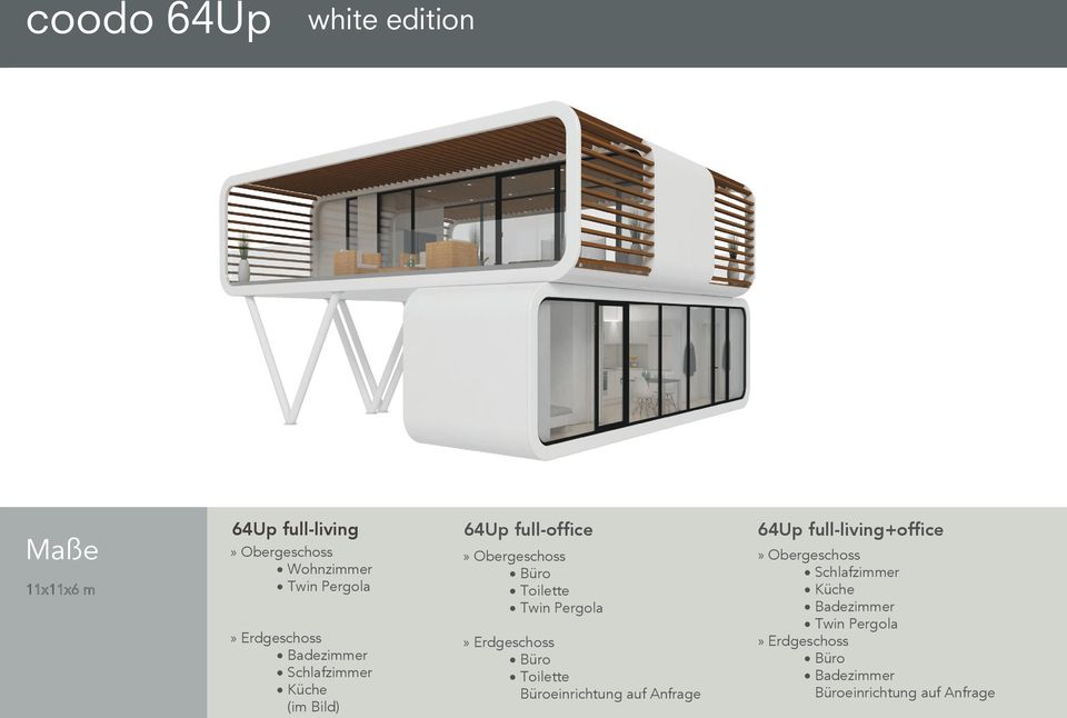 Twin Pergola» Erdgeschoss Büro Toilette Büroeinrichtung auf Anfrage 64Up full-living+office»
