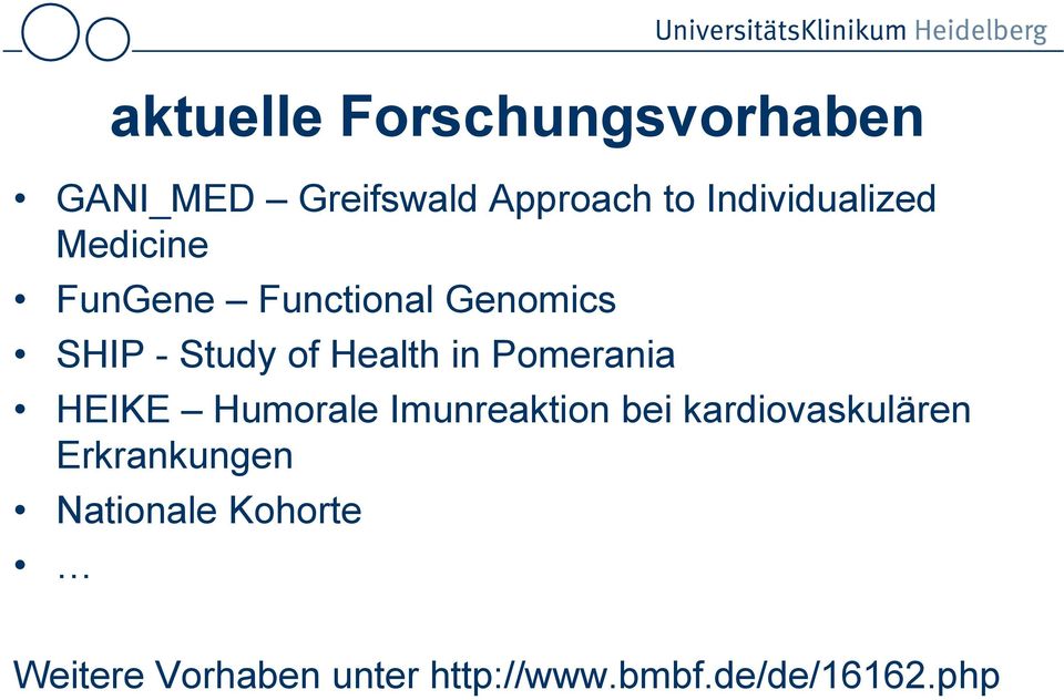 Health in Pomerania HEIKE Humorale Imunreaktion bei kardiovaskulären