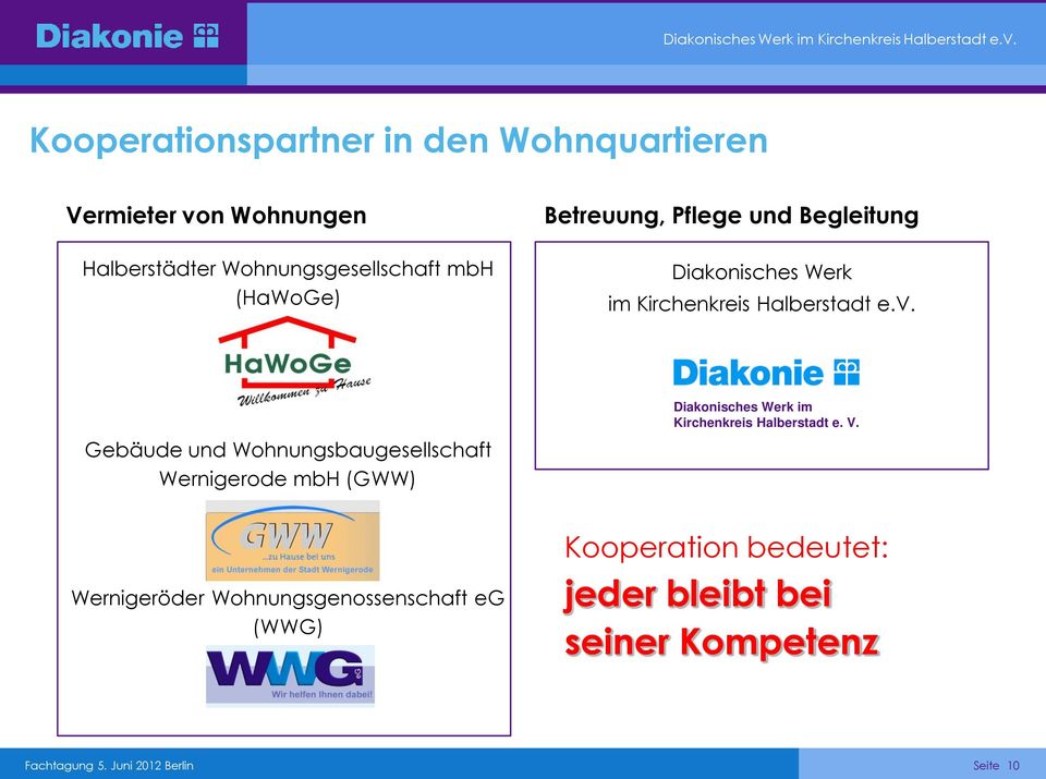 Gebäude und Wohnungsbaugesellschaft Wernigerode mbh (GWW) Diakonisches Werk im Kirchenkreis Halberstadt
