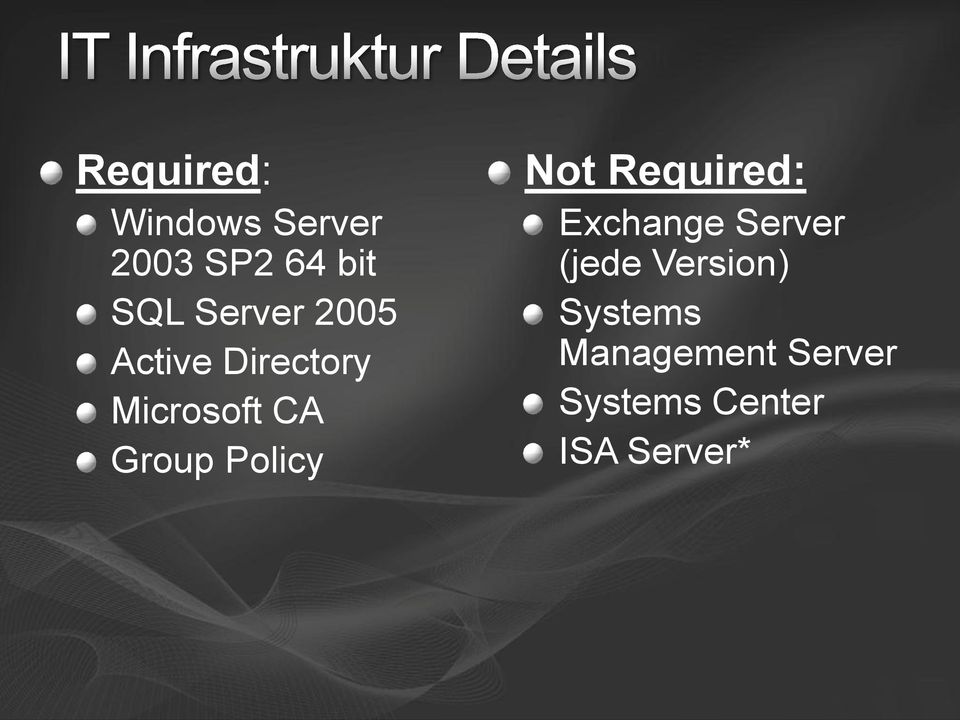 Policy Not Required: Exchange Server (jede
