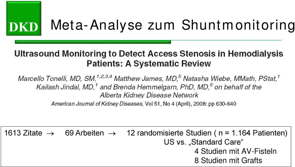 Studien ( n = 1.164 Patienten) US vs.