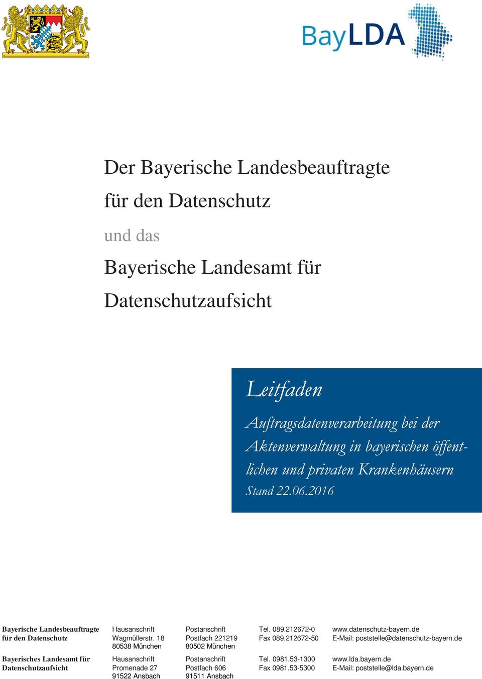 Leitfaden Der Bayerische Landesbeauftragte Für Den Datenschutz