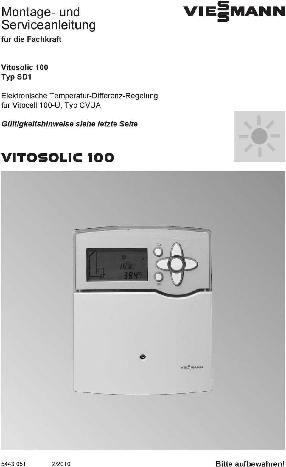 Temperatur-Differenz-Regelung für Vitocell 100-U, Typ