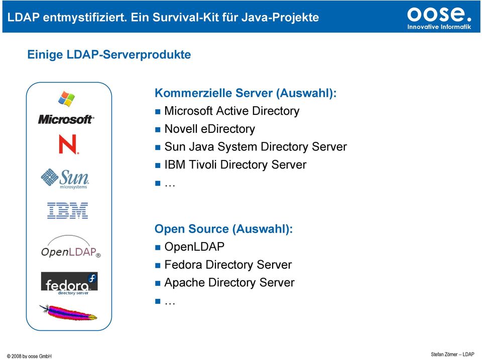 Directory Server IBM Tivoli Directory Server Open Source