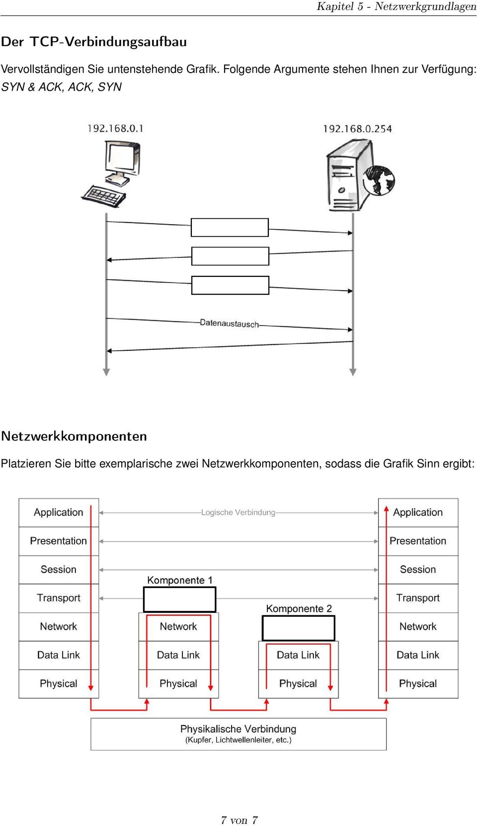 Folgende Argumente stehen Ihnen zur Verfügung: SYN & ACK, ACK,