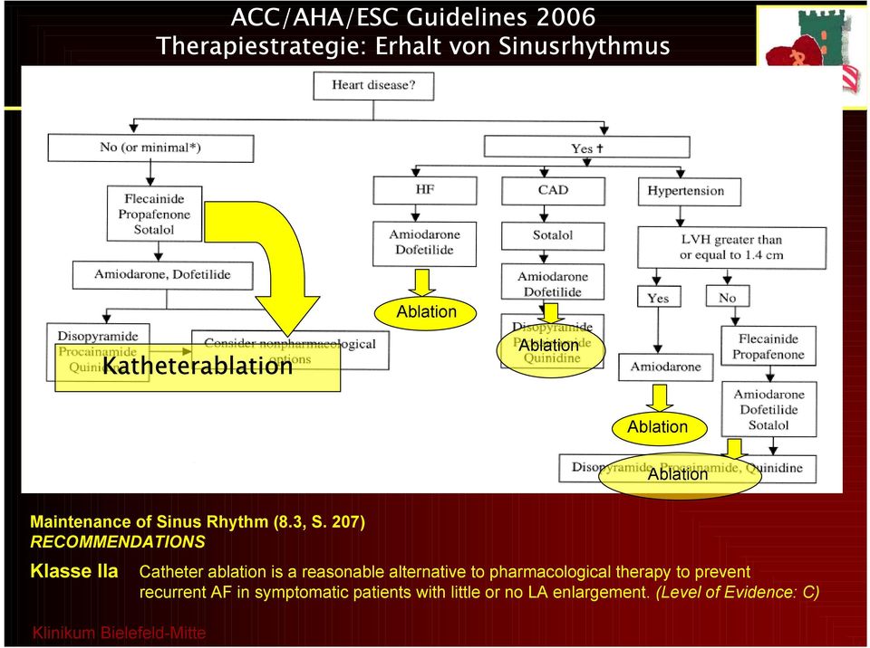 207) RECOMMENDATIONS Klasse IIa Catheter ablation is a reasonable alternative to