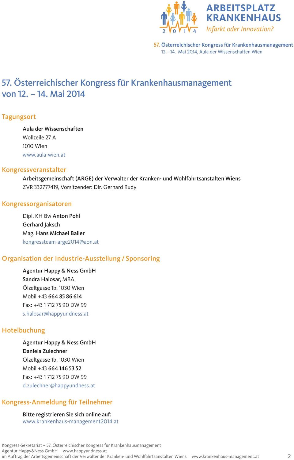 KH Bw Anton Pohl Gerhard Jaksch Mag. Hans Michael Bailer kongressteam-arge2014@aon.