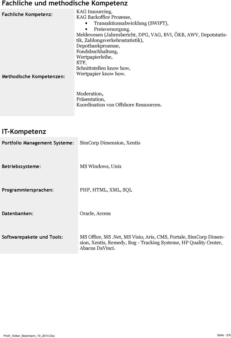 how. Moderation, Präsentation, Koordination von Offshore Ressourcen.