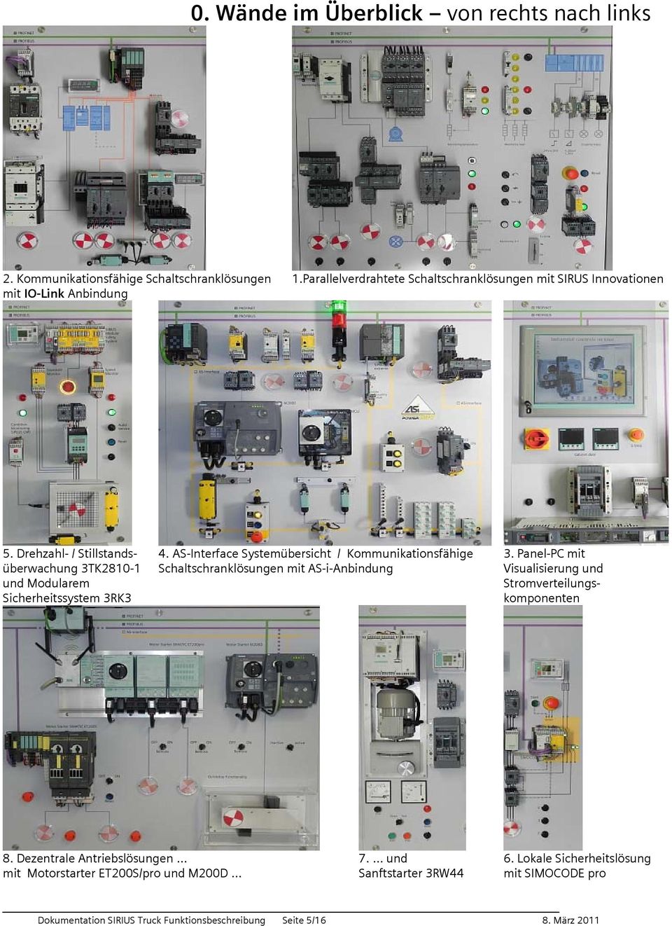 AS-Interface Systemübersicht / Kommunikationsfähige Schaltschranklösungen mit AS-i-Anbindung 3. Panel-PC mit Visualisierung und Stromverteilungskomponenten 8.