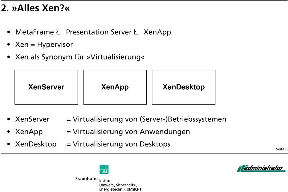 als Synonym für»virtualisierung«xenserver XenApp XenDesktop =