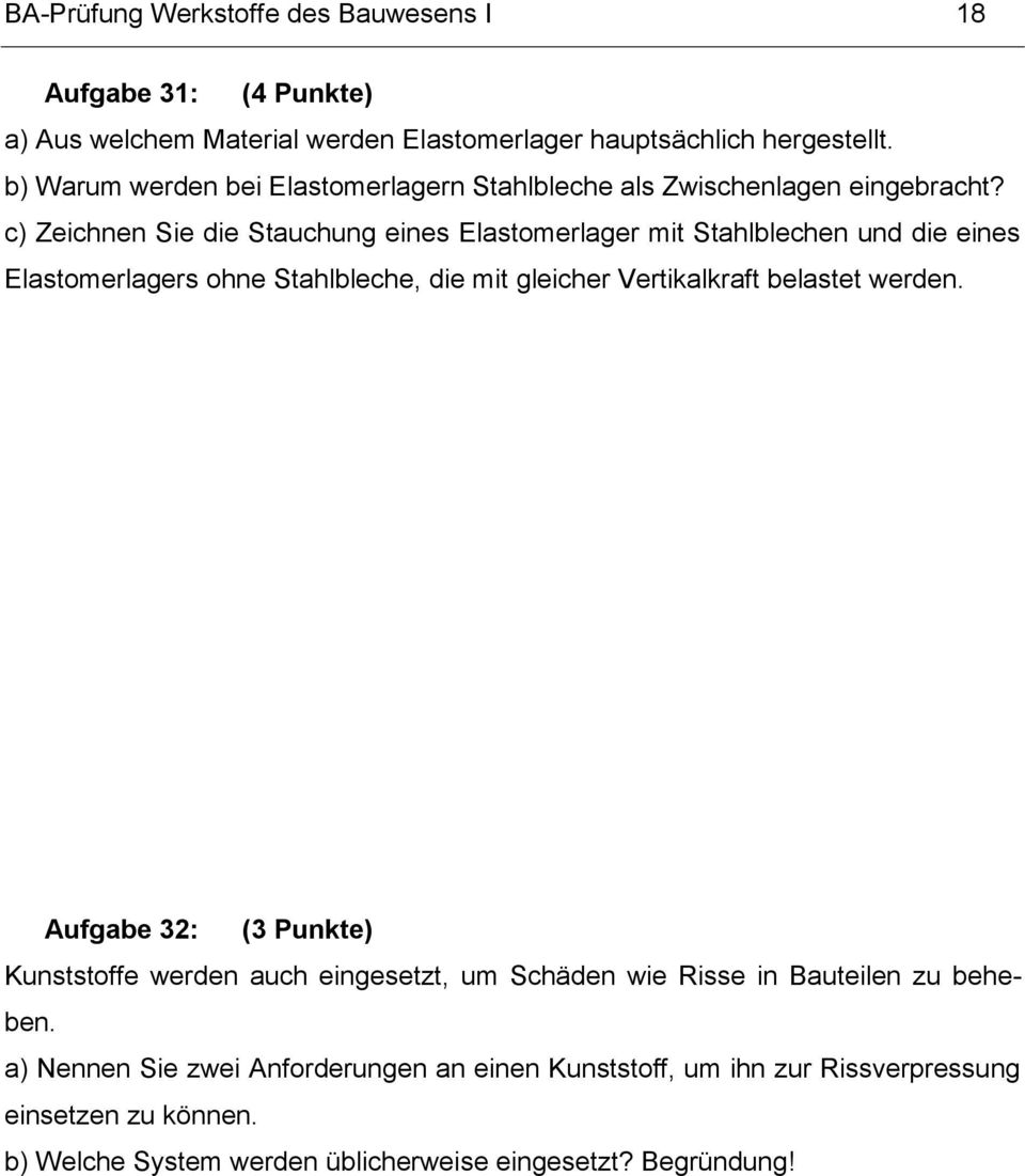 c) Zeichnen Sie die Stauchung eines Elastomerlager mit Stahlblechen und die eines Elastomerlagers ohne Stahlbleche, die mit gleicher Vertikalkraft belastet