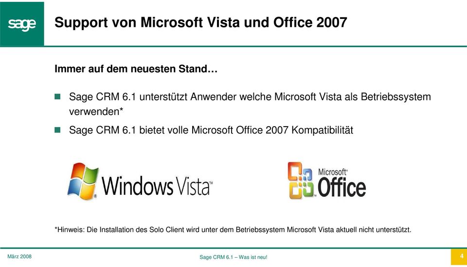 1 bietet volle Microsoft Office 2007 Kompatibilität *Hinweis: Die Installation des Solo