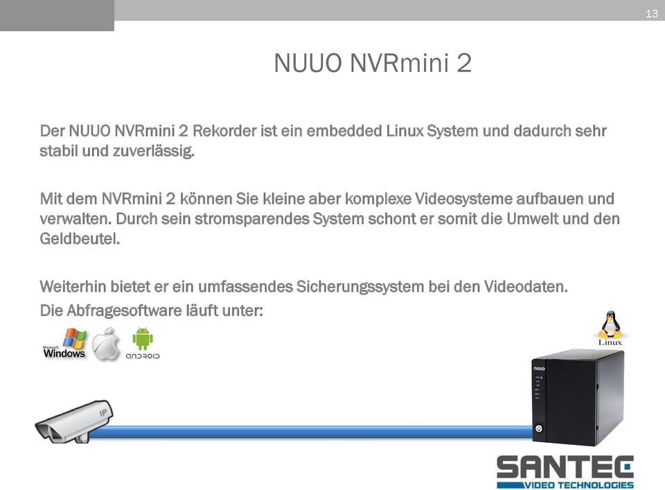 Mit dem NVRmini 2 können Sie kleine aber komplexe Videosysteme aufbauen und verwalten.