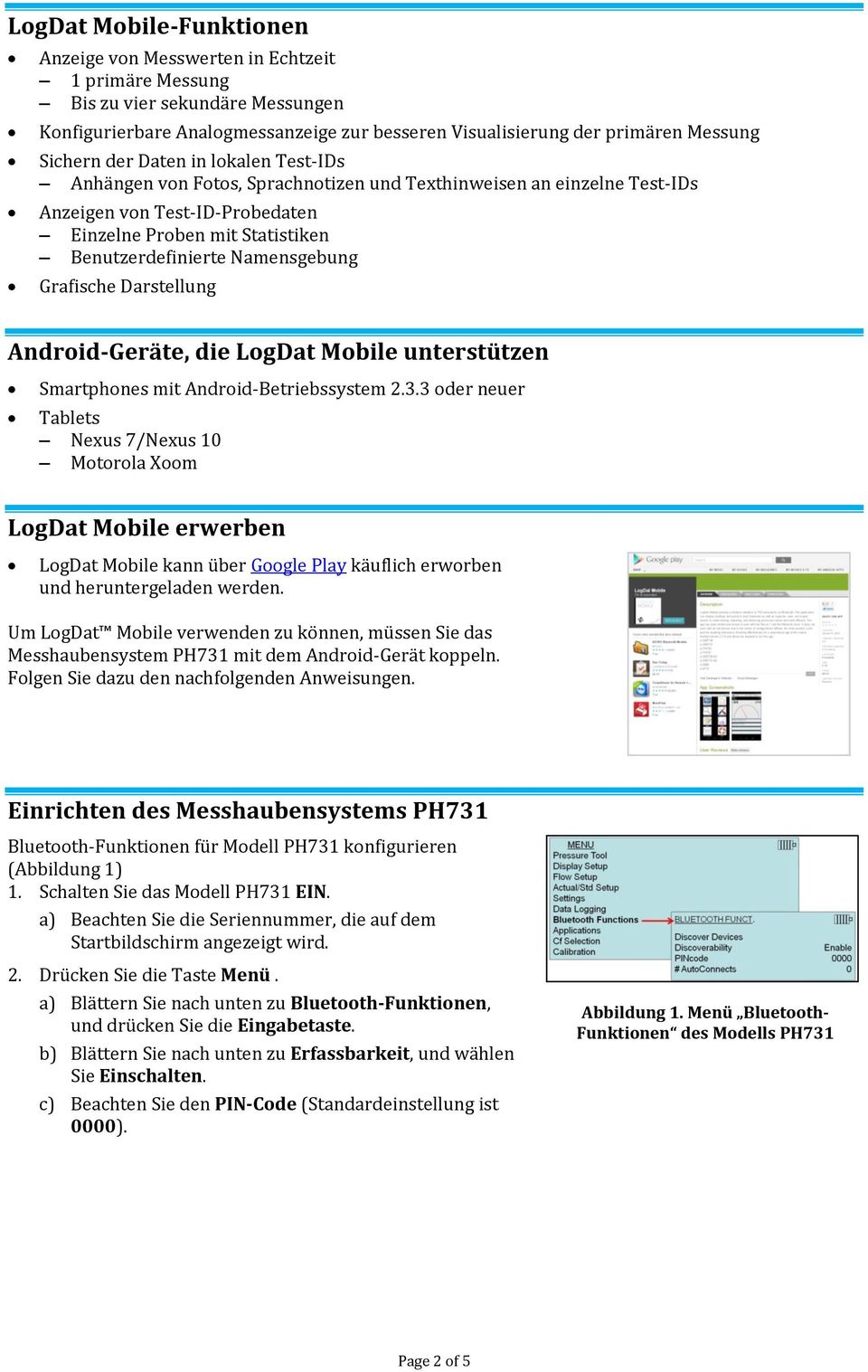 Darstellung Andrid-Geräte, die LgDat Mbile unterstützen Smartphnes mit Andrid-Betriebssystem 2.3.