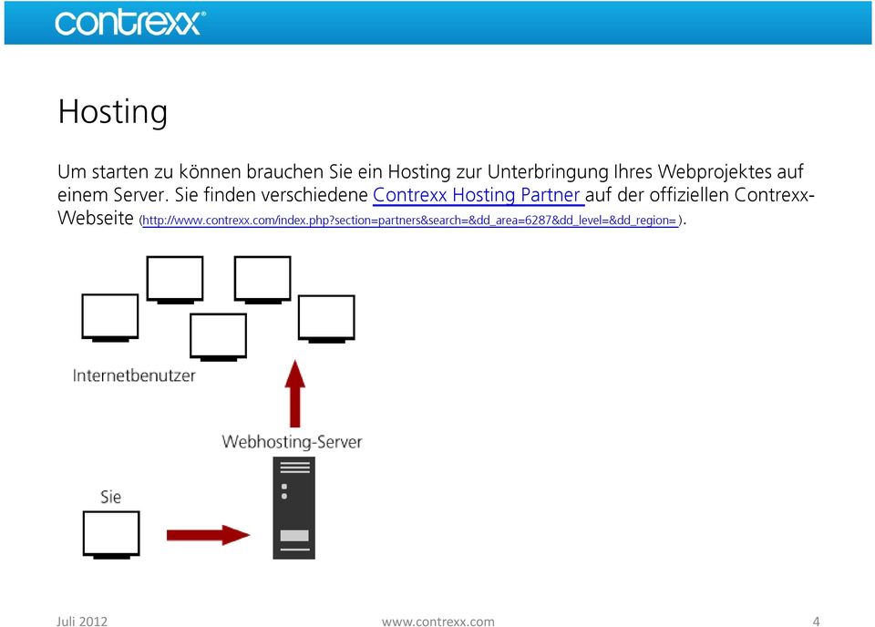 Sie finden verschiedene Contrexx Hosting Partner auf der offiziellen Contrexx-