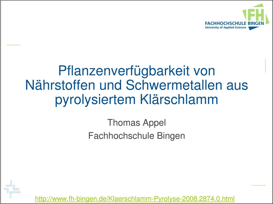 Thomas Appel Fachhochschule Bingen http://www.