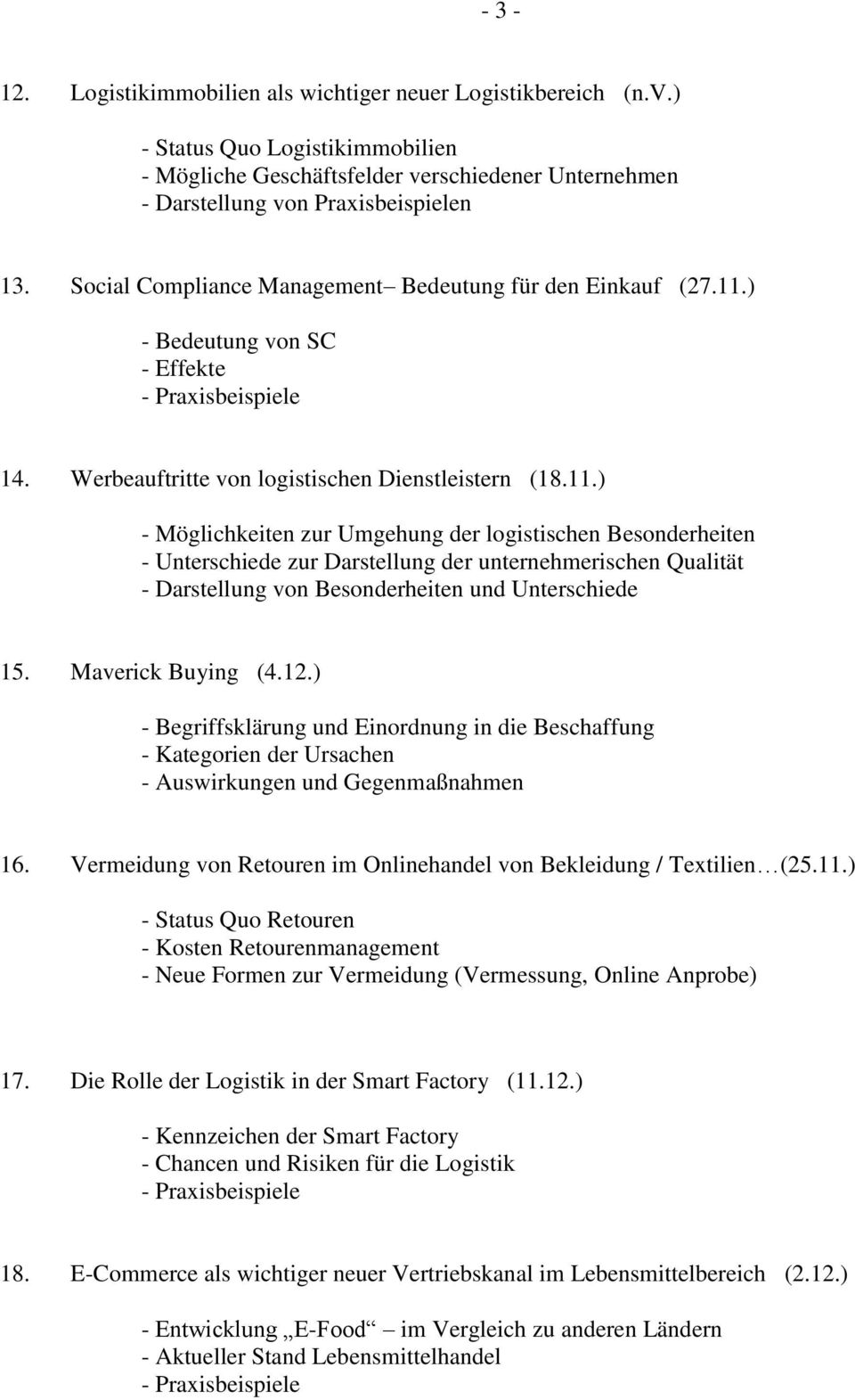 ) - Bedeutung von SC - Effekte 14. Werbeauftritte von logistischen Dienstleistern (18.11.