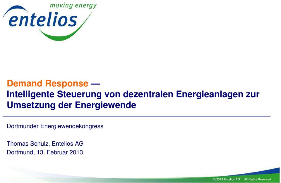 Dortmunder Energiewendekongress Thomas Schulz, Entelios