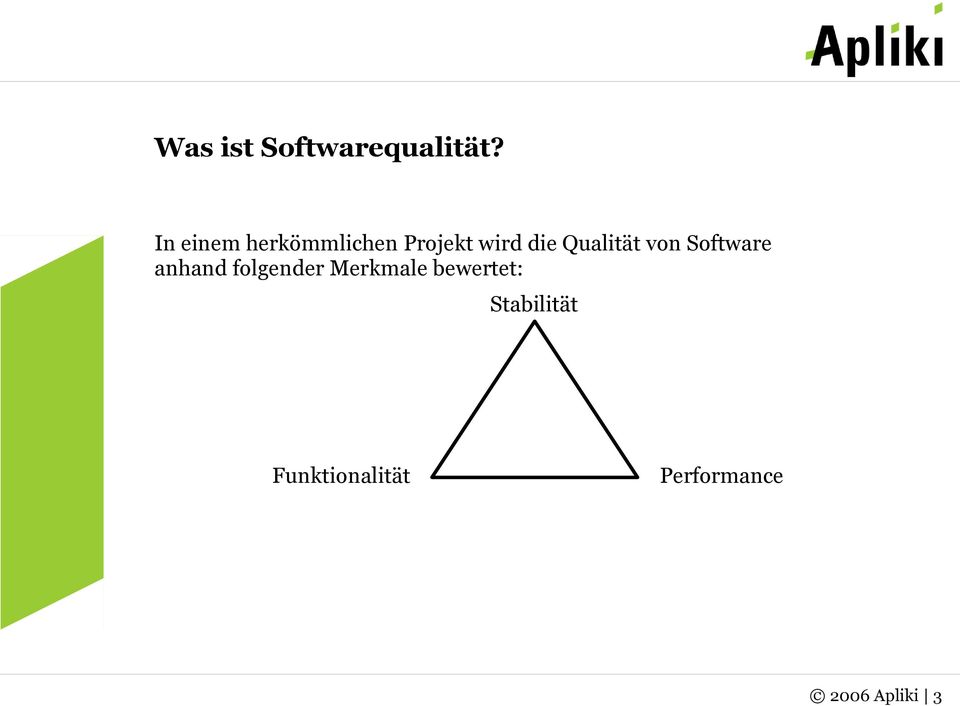 Qualität von Software anhand folgender