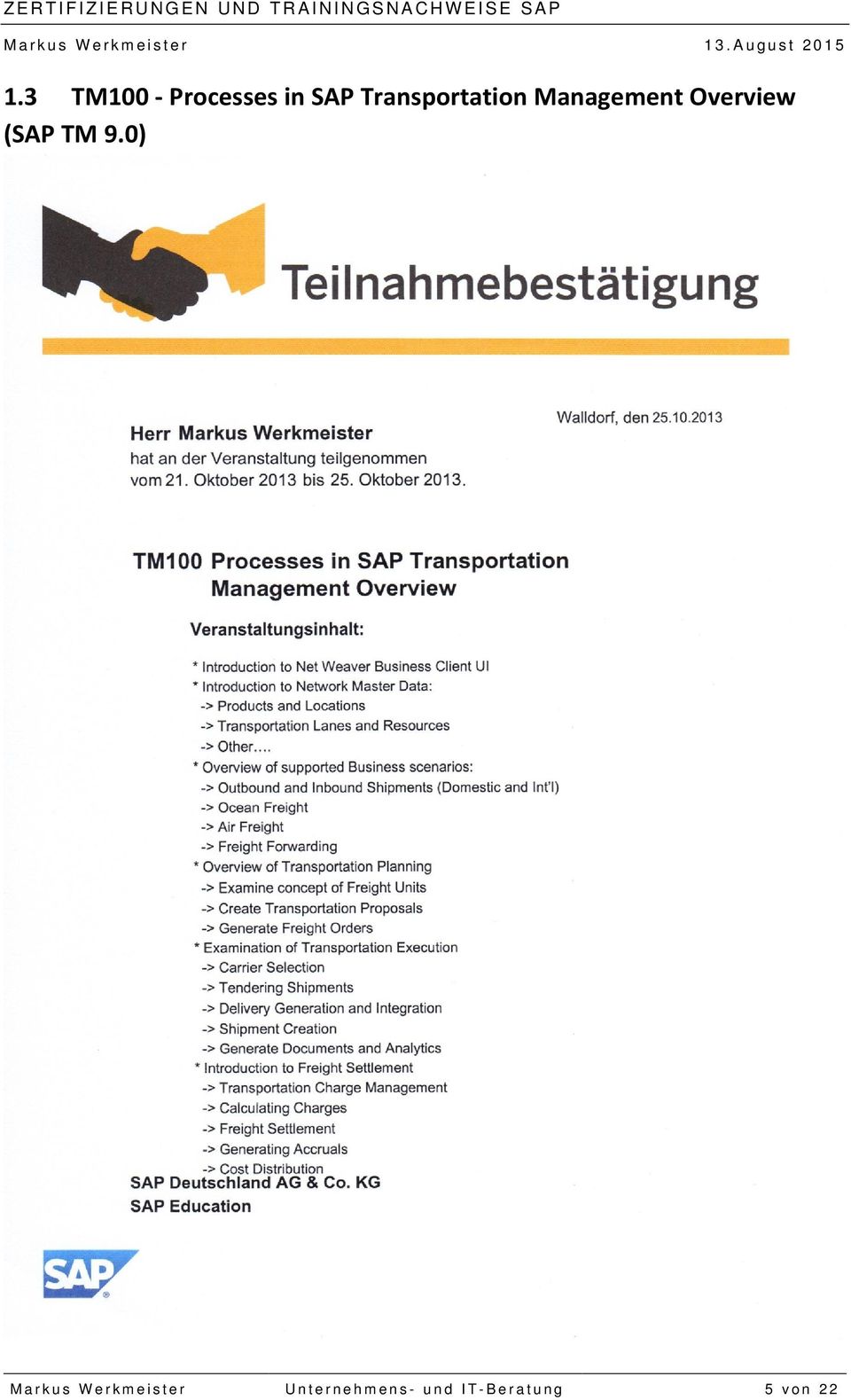 Overview (SAP TM 9.