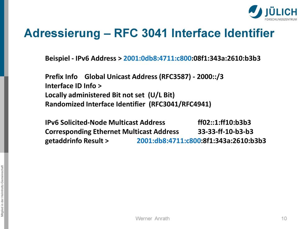 Bit) Randomized Interface Identifier (RFC3041/RFC4941) IPv6 Solicited-Node Multicast Address ff02::1:ff10:b3b3
