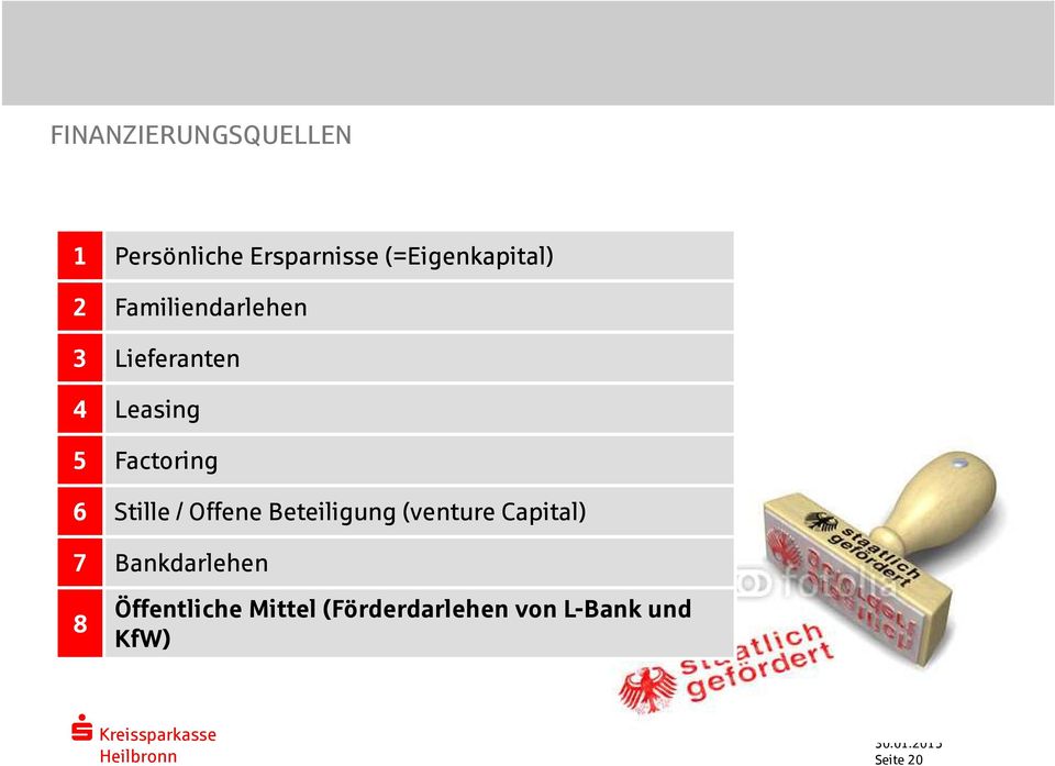 Factoring 6 Stille / Offene Beteiligung (venture Capital) 7