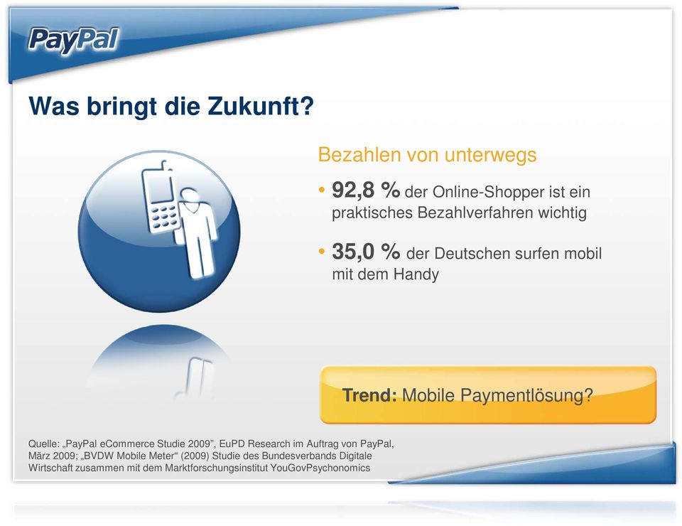 der Deutschen surfen mobil mit dem Handy Trend: Mobile Paymentlösung?