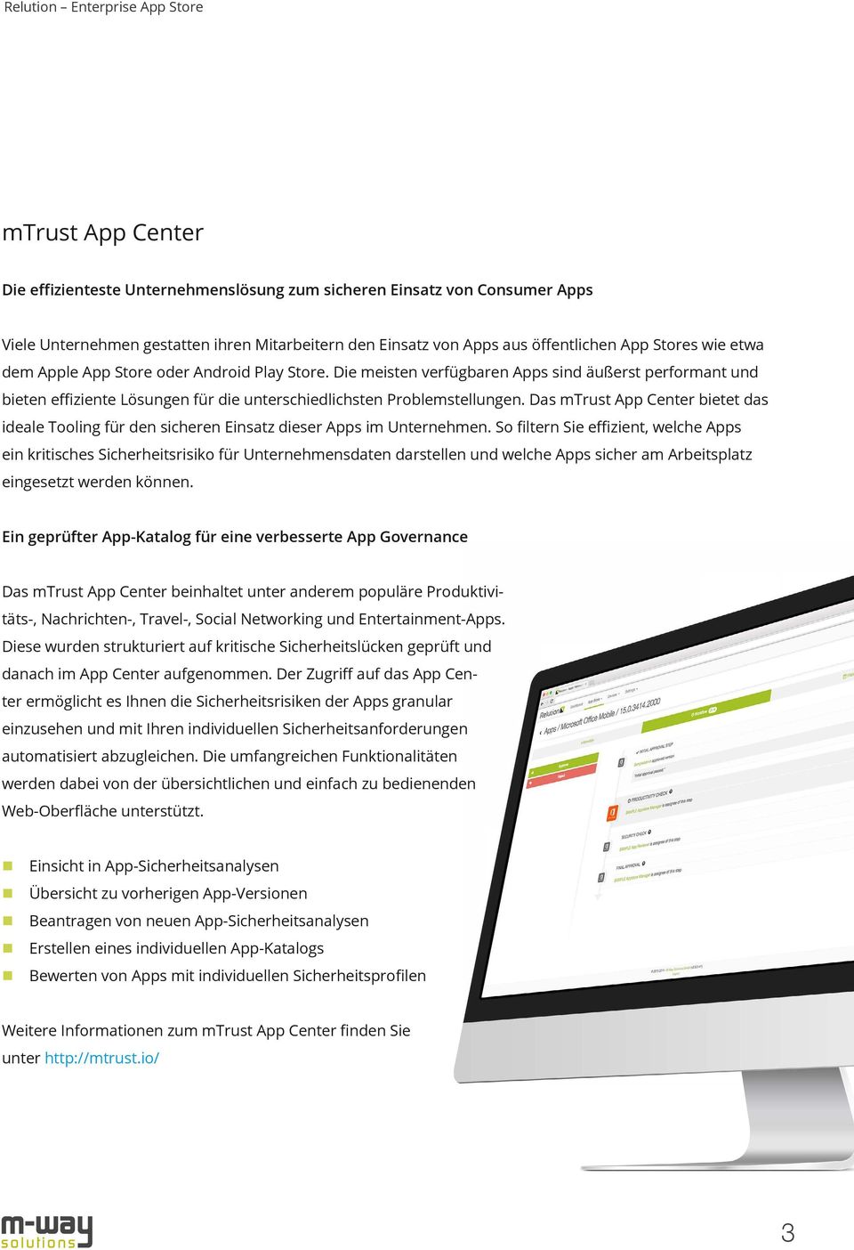 Das mtrust App Center bietet das ideale Tooling für den sicheren Einsatz dieser Apps im Unternehmen.