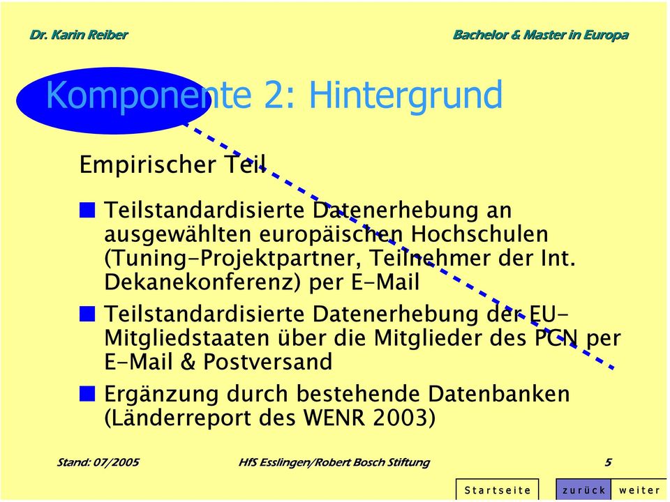 Dekanekonferenz) per E-Mail Teilstandardisierte Datenerhebung der EU- Mitgliedstaaten über