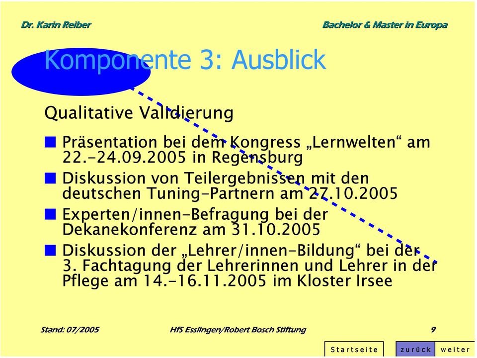 2005 Experten/innen-Befragung bei der Dekanekonferenz am 31.10.