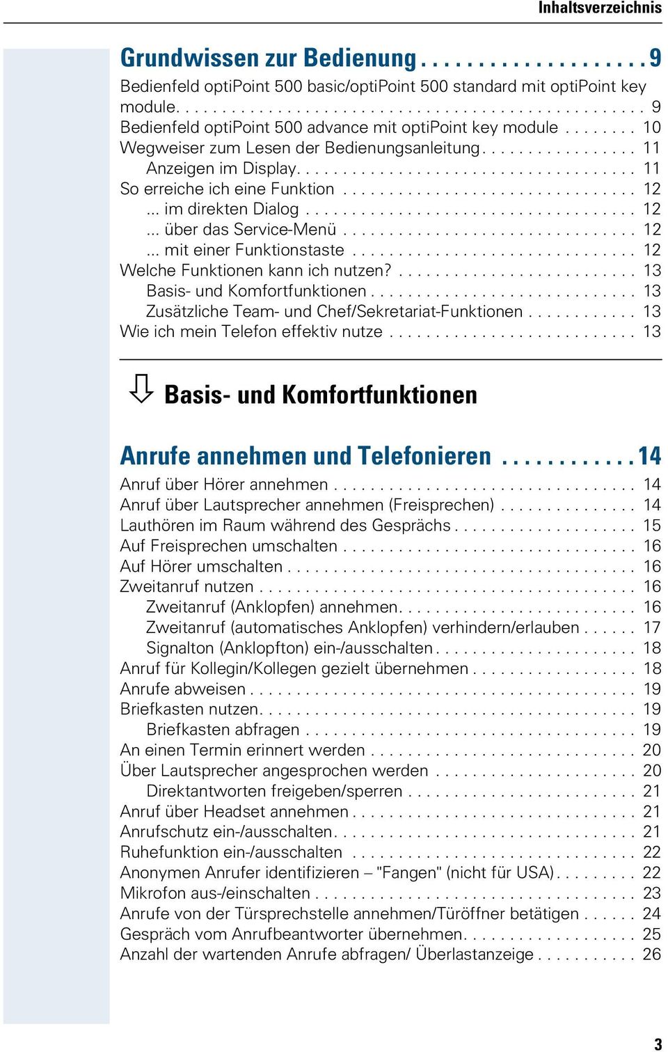 .................................... 11 So erreiche ich eine Funktion................................ 12... im direkten ialog.................................... 12... über das Service-Menü................................ 12... mit einer Funktionstaste.