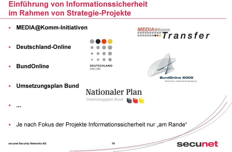Deutschland-Online BundOnline Umsetzungsplan Bund.