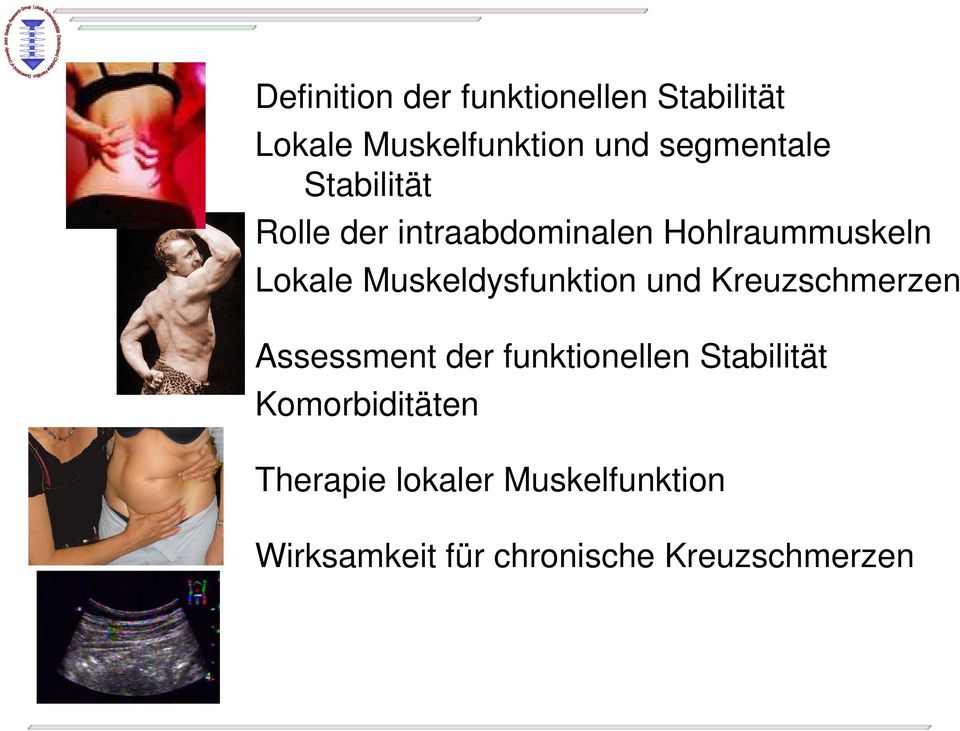 Muskeldysfunktion und Kreuzschmerzen Assessment der funktionellen