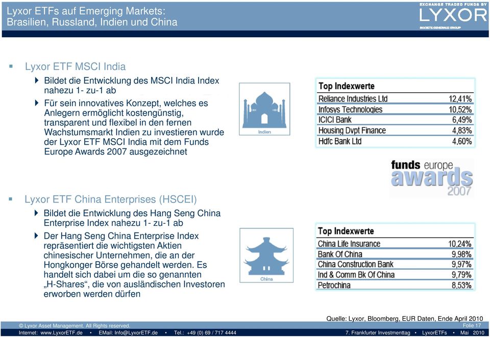 China Enterprises (HSCEI) Bildet die Entwicklung des Hang Seng China Enterprise Index nahezu 1- zu-1 ab Der Hang Seng China Enterprise Index repräsentiert t die wichtigsten t Aktien chinesischer