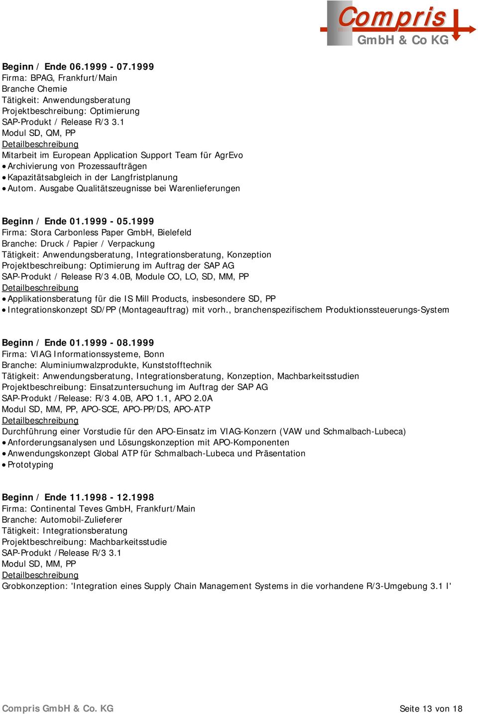 Ausgabe Qualitätszeugnisse bei Warenlieferungen Beginn / Ende 01.1999-05.