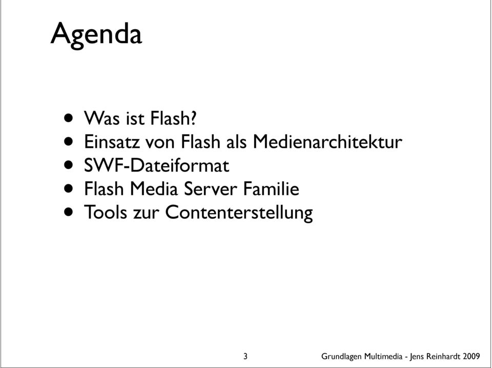 Medienarchitektur SWF-Dateiformat